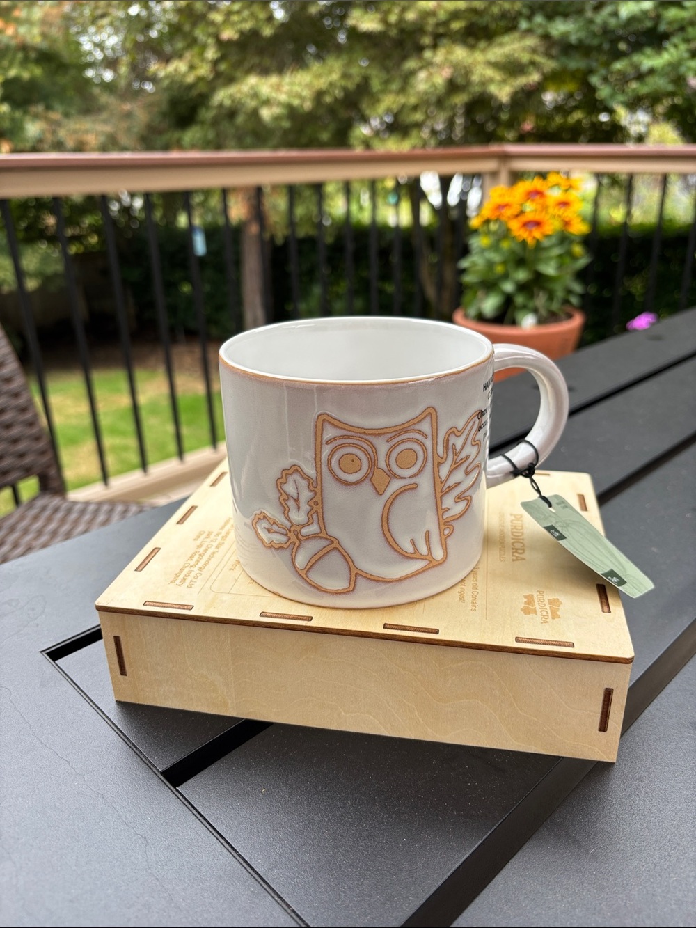 Sage and Scarlet Double Sided Owl Accent Ceramic Mug